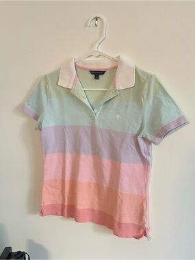 Brooks Brothers Women's Striped Polo - Mint, Lavender, Pink, Peach